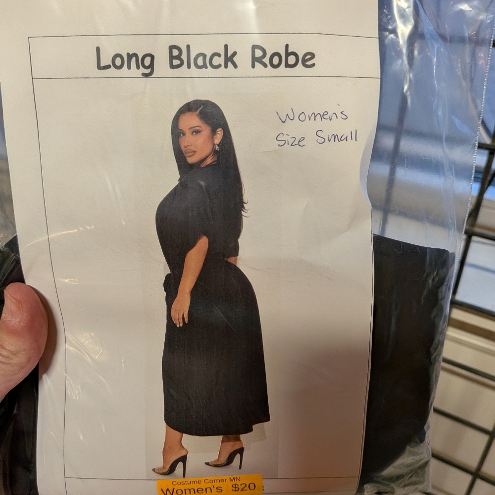 New Women's Small Black Summer Robe
